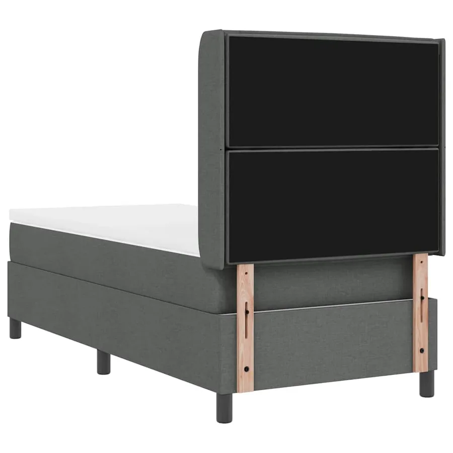 Lit à ressort LED avec matelas Gris foncé 80 x 200 cm tissu - 10