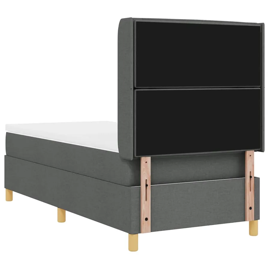 Lit à ressorts avec bandes LED Gris 80 x 200 cm tissu - 8