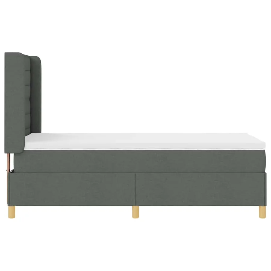 Lit à ressorts avec bandes LED Gris 80 x 200 cm tissu - 9