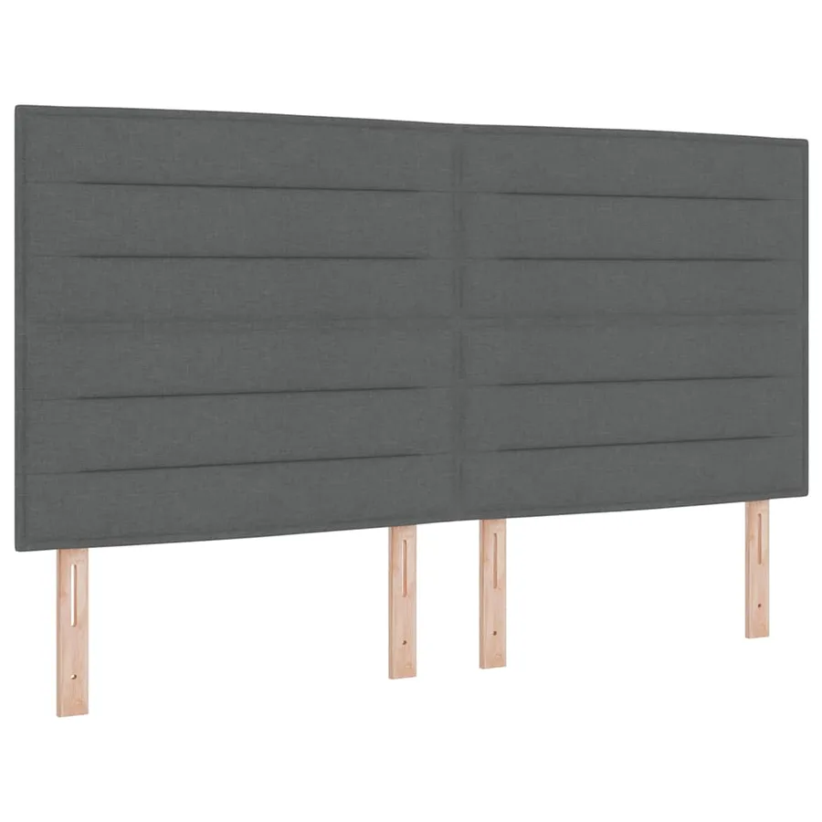 Lit à ressorts avec matelas Gris foncé 180 x 200 cm tissu - 4