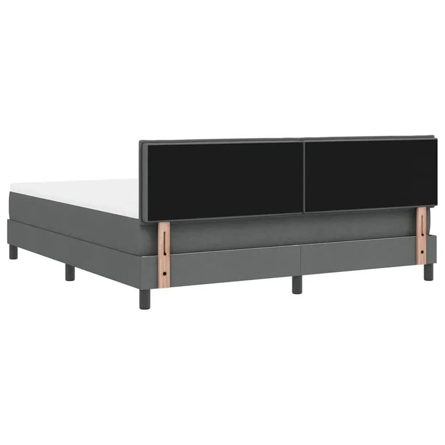 Lit à ressorts avec matelas Gris foncé 180 x 200 cm tissu - 10