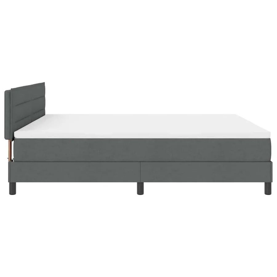 Lit à ressorts avec matelas Gris foncé 180 x 200 cm tissu - 9