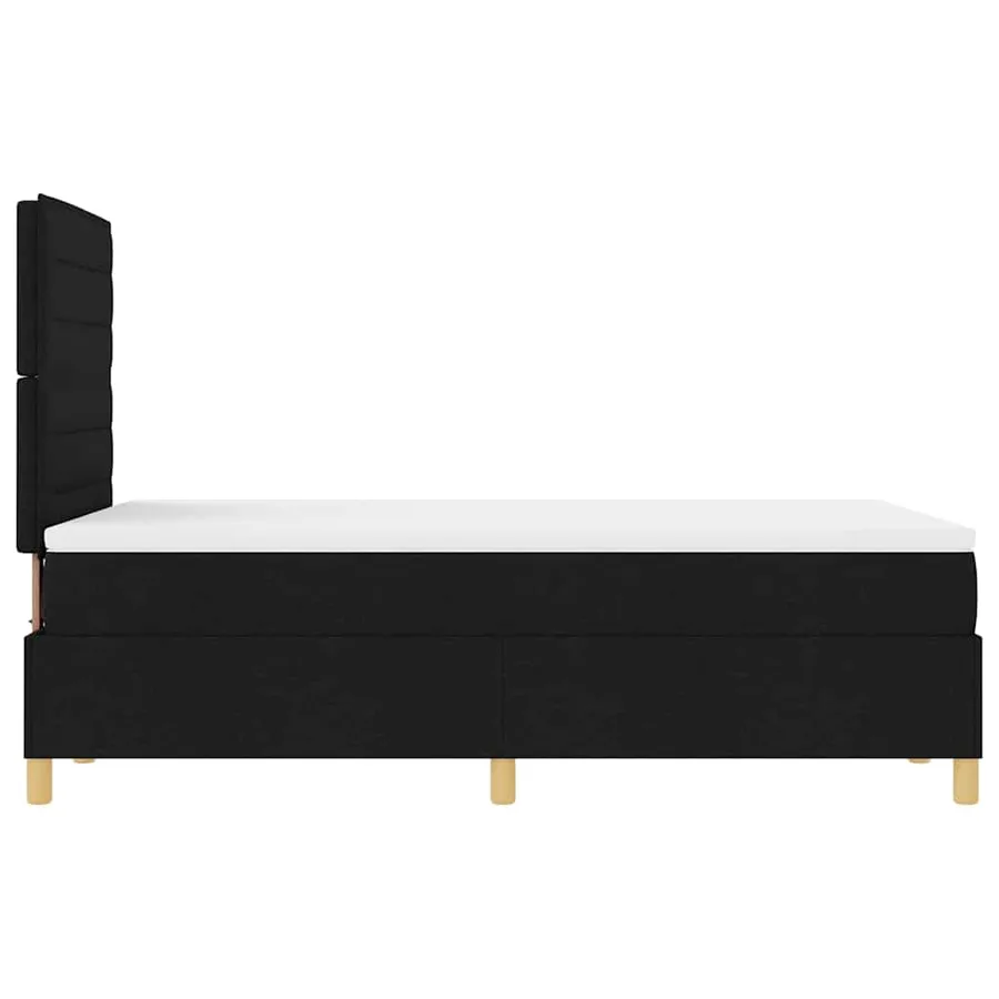 Lit à ressort LED avec matelas Noir 120 x 190 cm tissu - 9
