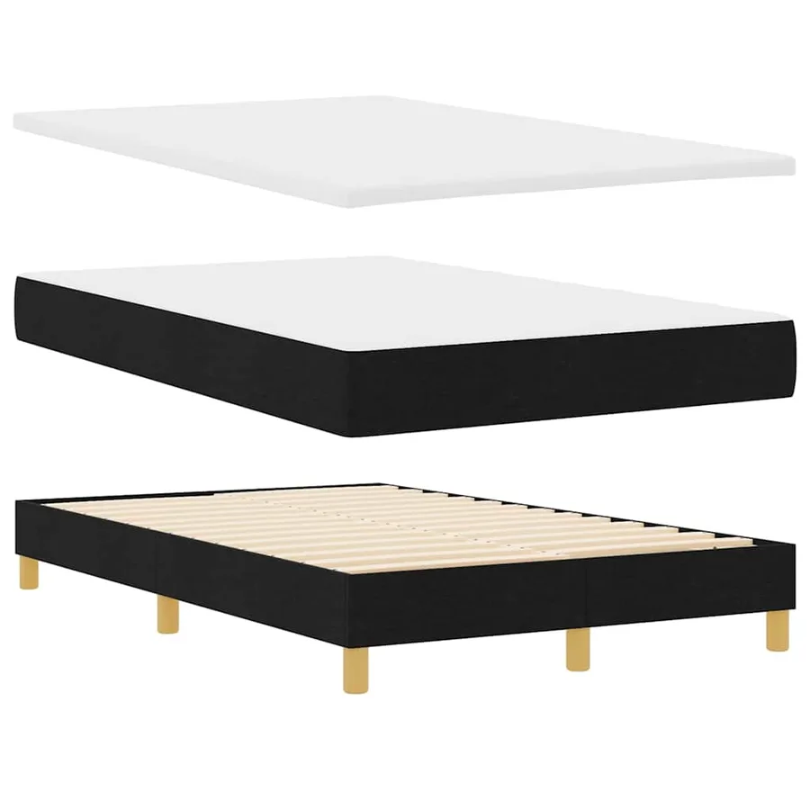 Lit à ressort LED avec bandes LED Noir 120 x 190 cm tissu - 6