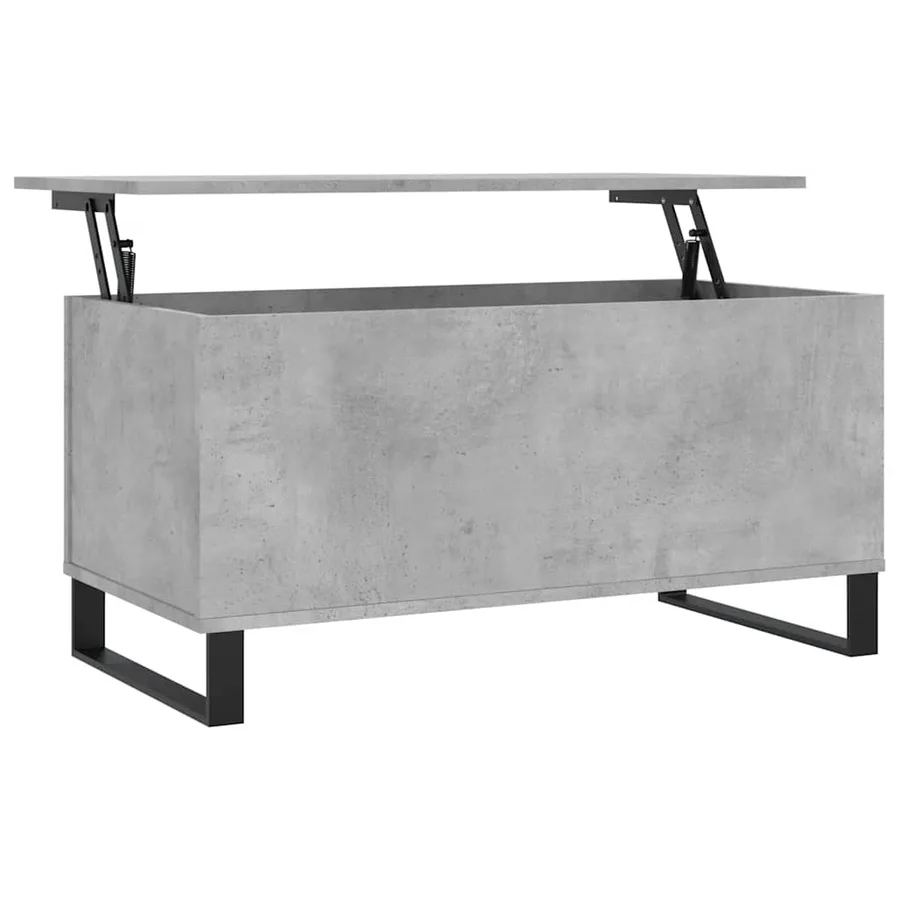 Table basse Gris béton 90x44,5x45 cm Bois d'ingénierie - 2