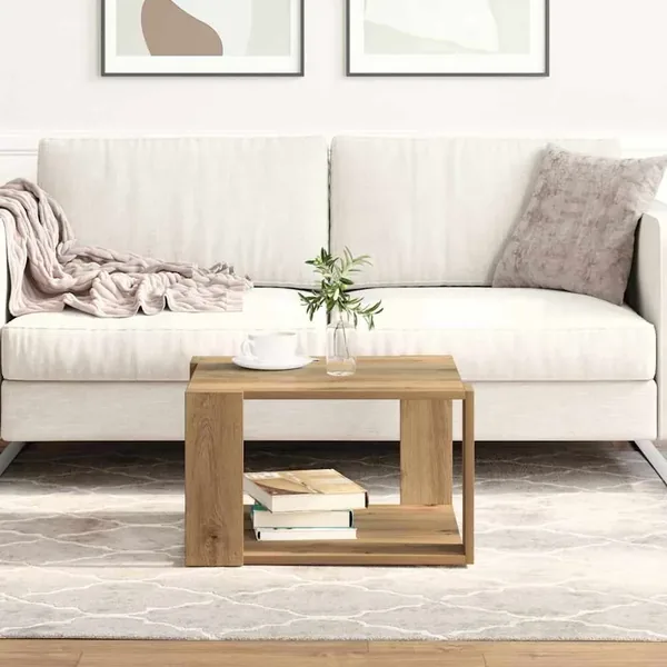 Table basse Chêne artisanal 51,5 x 51,5 x 30 cm
