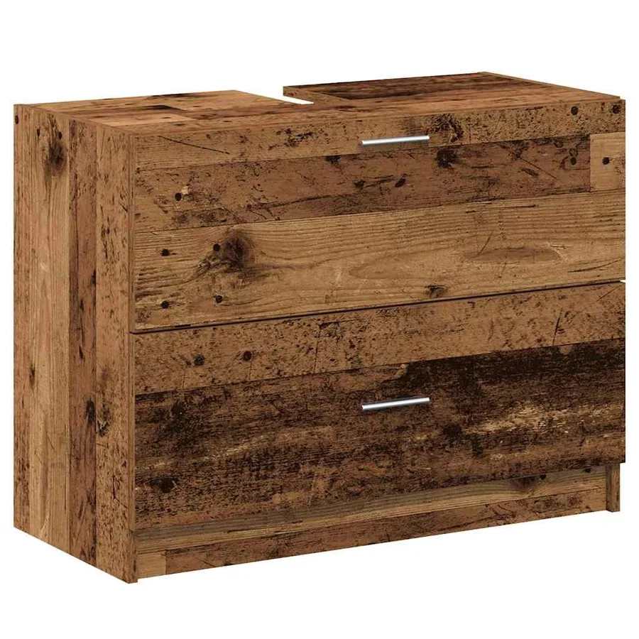 Cabinet de salle de bain avec porte Bois Ancien 78 x 37 x 59 cm - 2