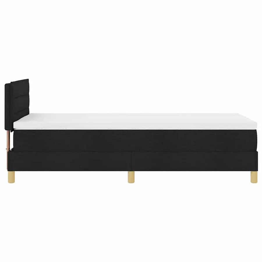 Lit à ressort LED avec bandes LED Noir 90 x 190 cm tissu - 9