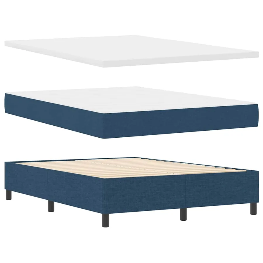 Lit à ressorts avec matelas avec LED Bleu 160 x 200 cm tissu - 7