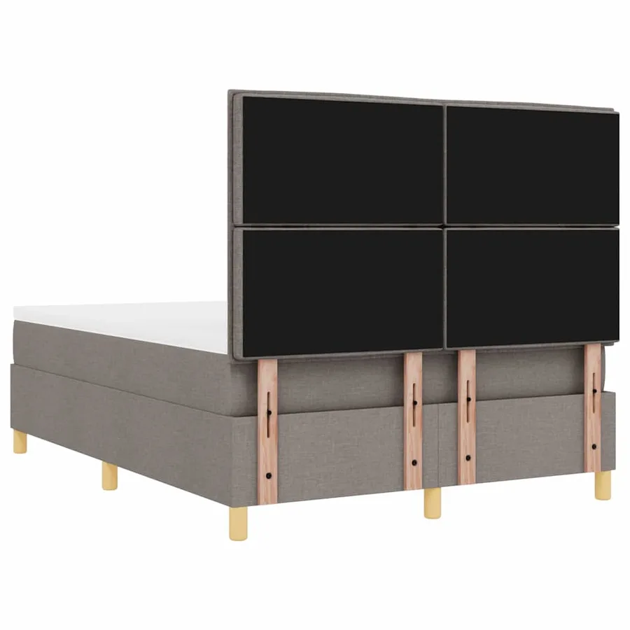 Lit à ressort LED avec matelas Taupe 140 x 200 cm tissu - 10