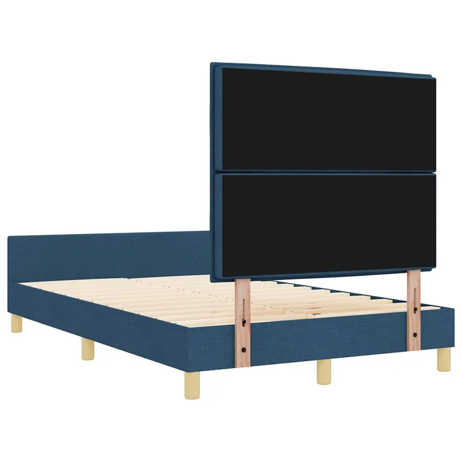 Cadre de lit avec tête de lit Bleu 160 x 200 cm tissu - 9
