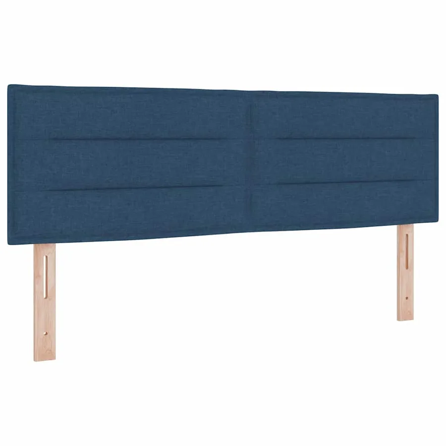 Lit à ressorts avec matelas Bleu 200 x 160 cm tissu - 5