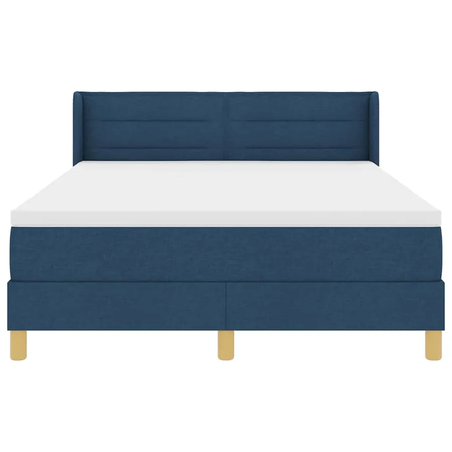 Lit à ressorts avec matelas Bleu 200 x 160 cm tissu - 6