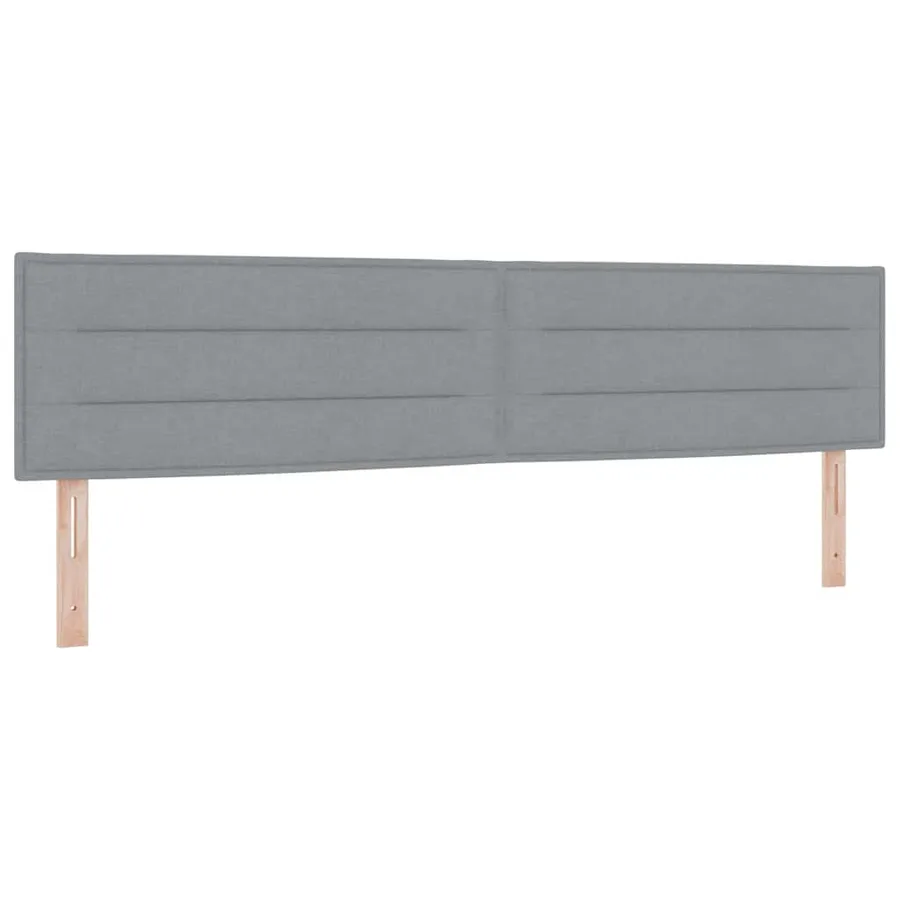 Lit à ressorts avec matelas Gris clair 200 x 200 cm tissu - 5