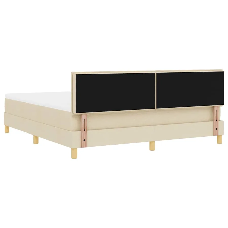Lit à ressort LED avec bandes LED Crème 180 x 200 cm tissu - 10