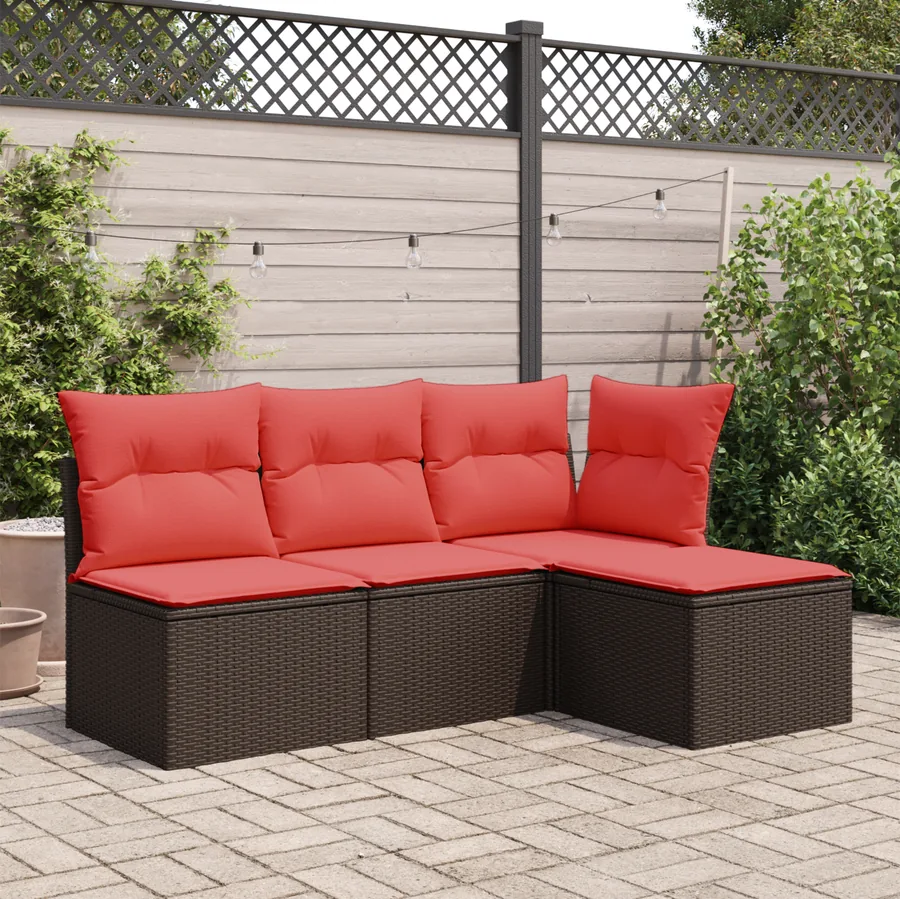Tabouret de Jardin Marron 55 x 55 x 37 cm polyrotin