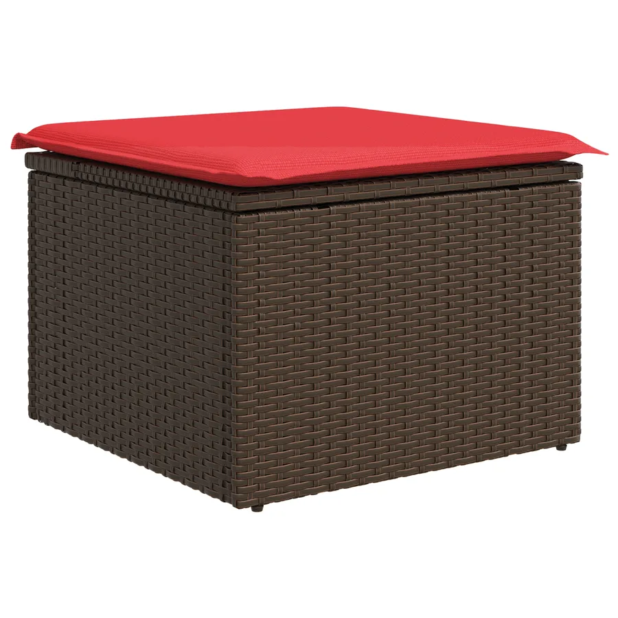 Tabouret de Jardin Marron 55 x 55 x 37 cm polyrotin - 2