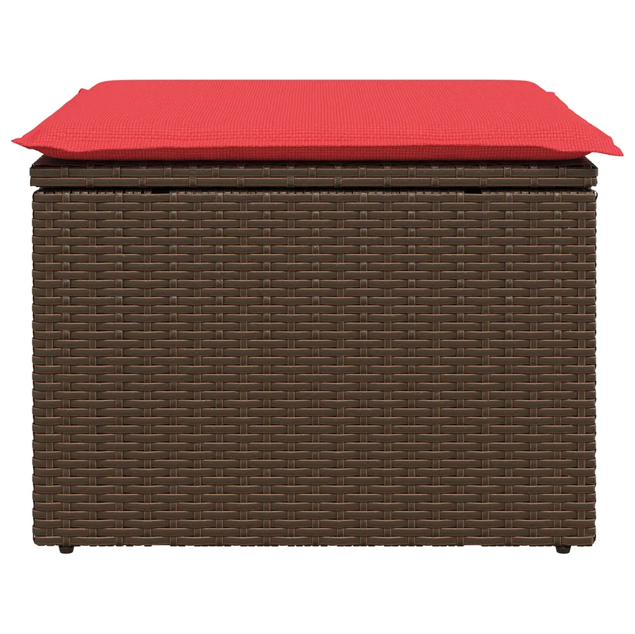Tabouret de Jardin Marron 55 x 55 x 37 cm polyrotin - 4