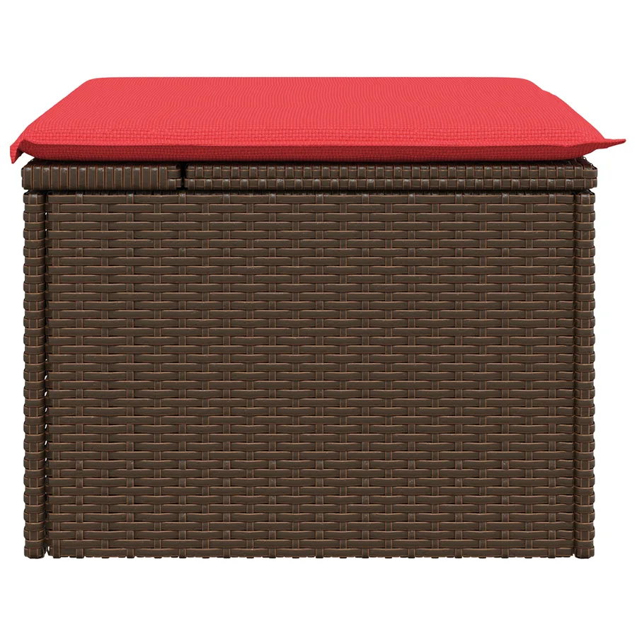 Tabouret de Jardin Marron 55 x 55 x 37 cm polyrotin - 5