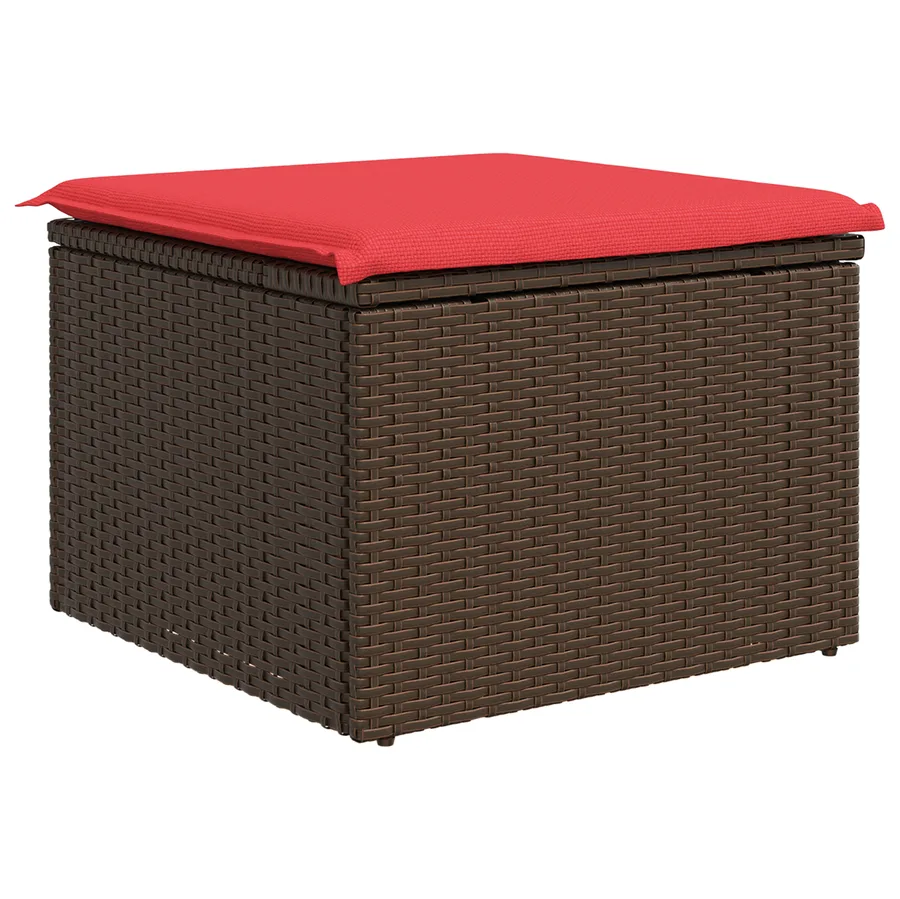 Tabouret de Jardin Marron 55 x 55 x 37 cm polyrotin - 6