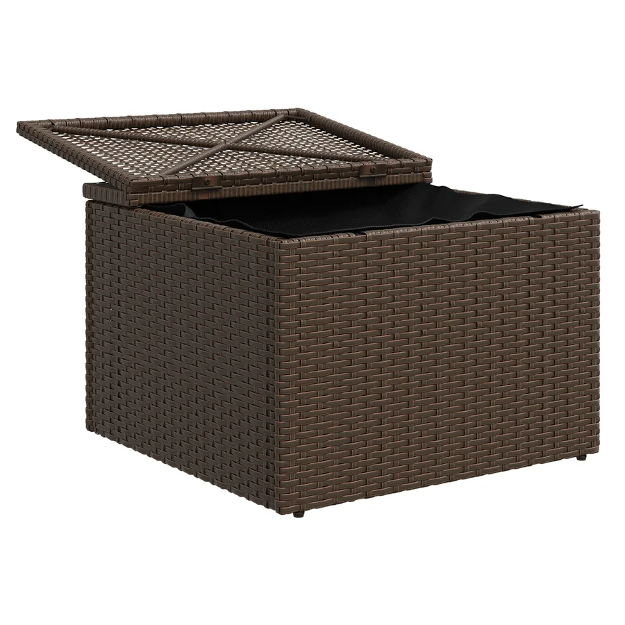 Tabouret de Jardin Marron 55 x 55 x 37 cm polyrotin - 9