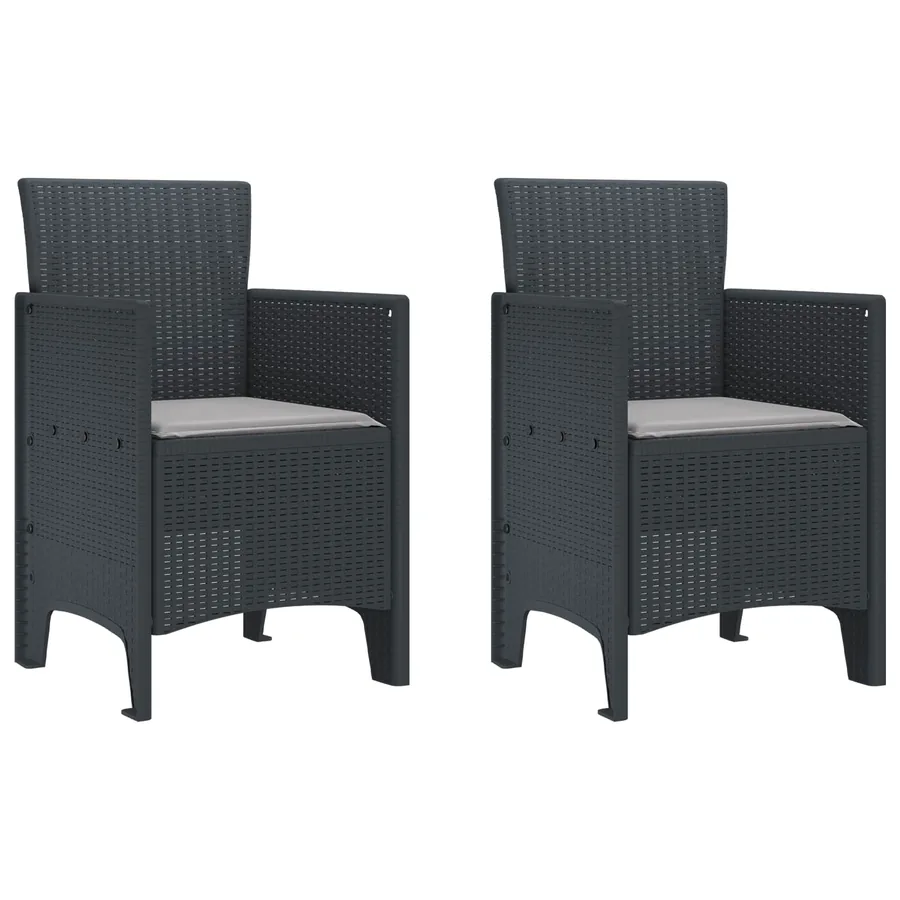 Chaise de jardin 2 pcs Anthracite 53 x 49 x 85 cm Polypropylène