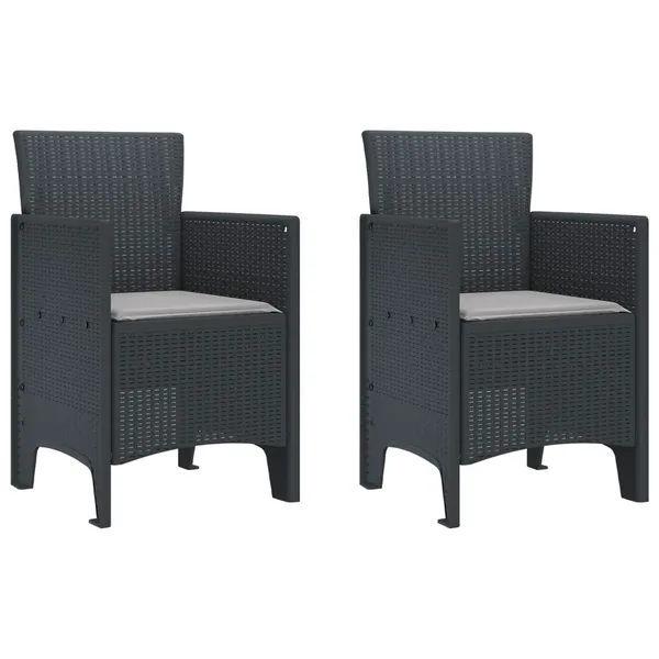 Chaise de jardin 2 pcs Anthracite 53 x 49 x 85 cm Polypropylène