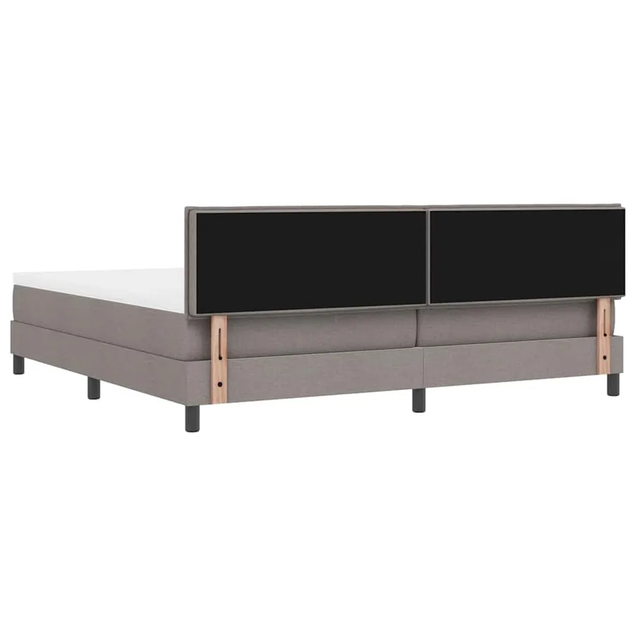 Lit à ressorts avec coussin Taupe 200 x 200 cm tissu - 9