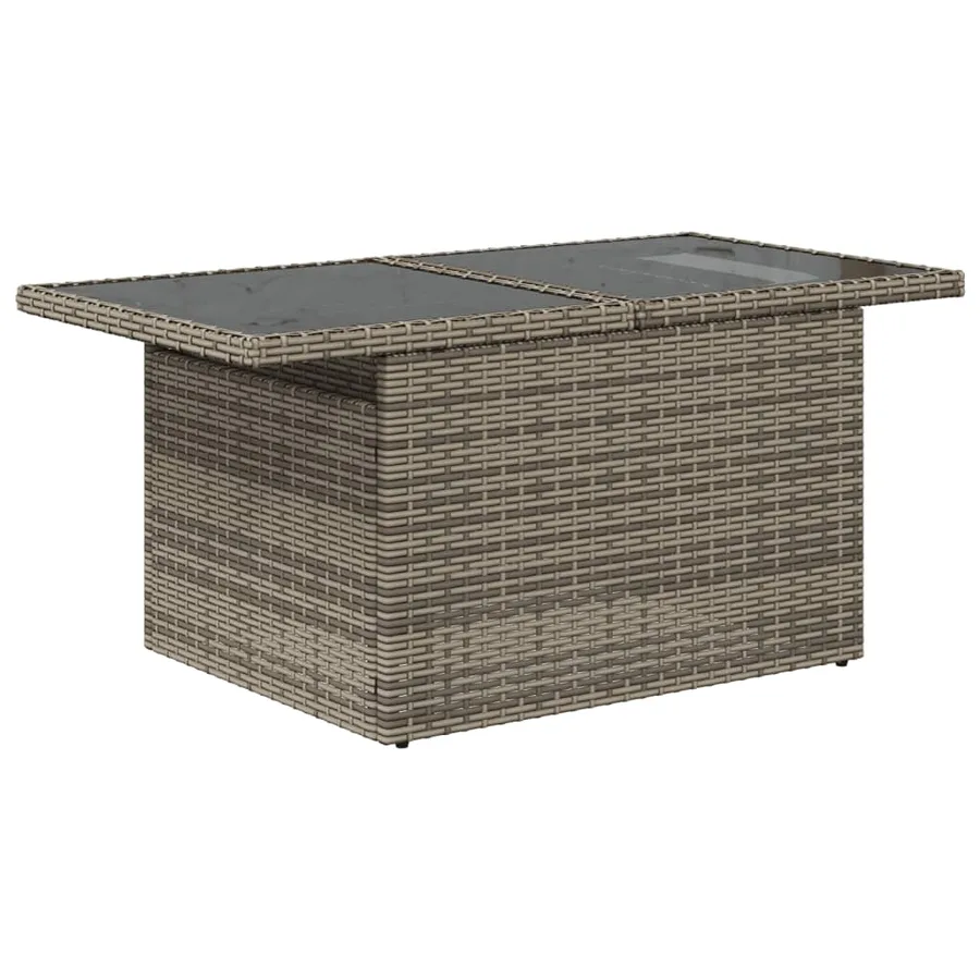 Ensemble de canapé de jardin 8 pcs avec coussins gris résine tressée - 5