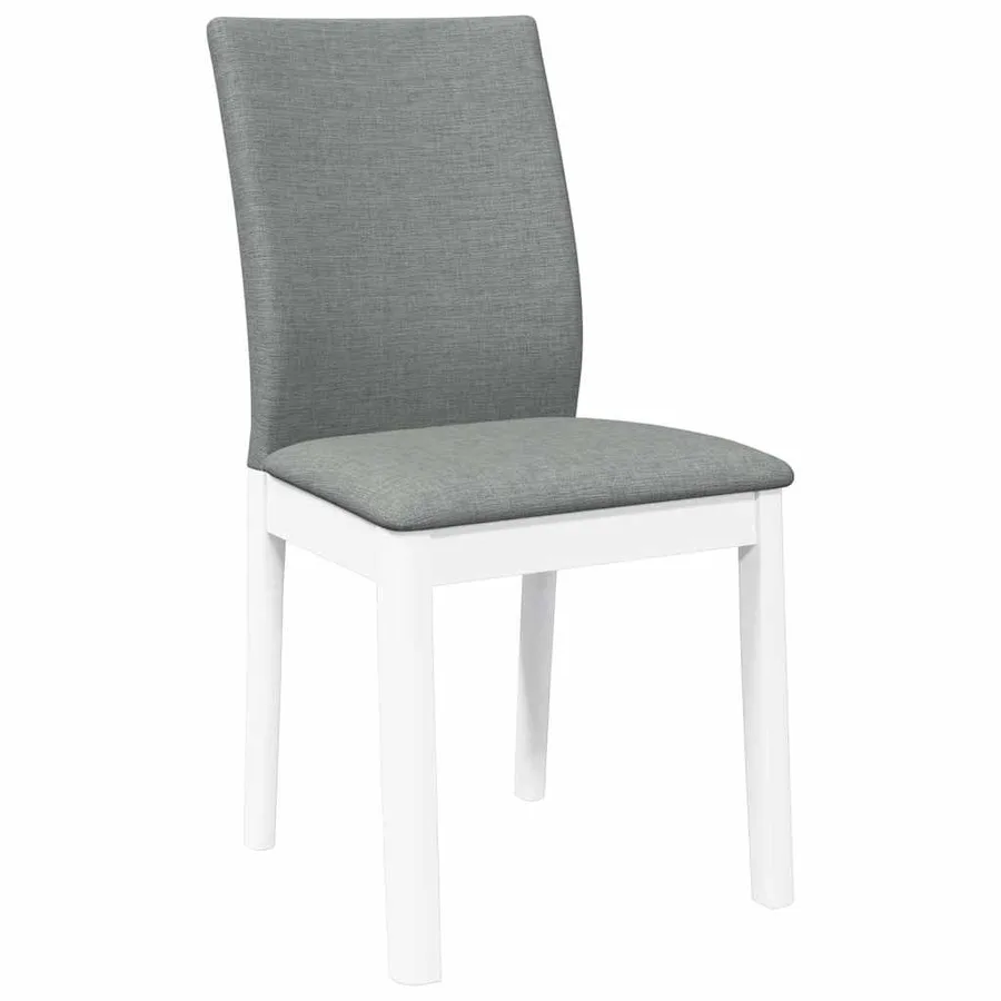 Chaises à manger coussins 2 pcs blanc bois massif caoutchouc - 4