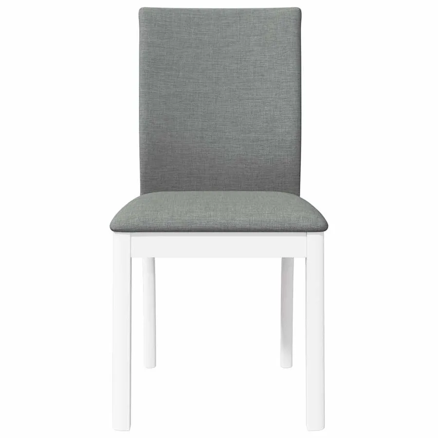 Chaises à manger coussins 2 pcs blanc bois massif caoutchouc - 5