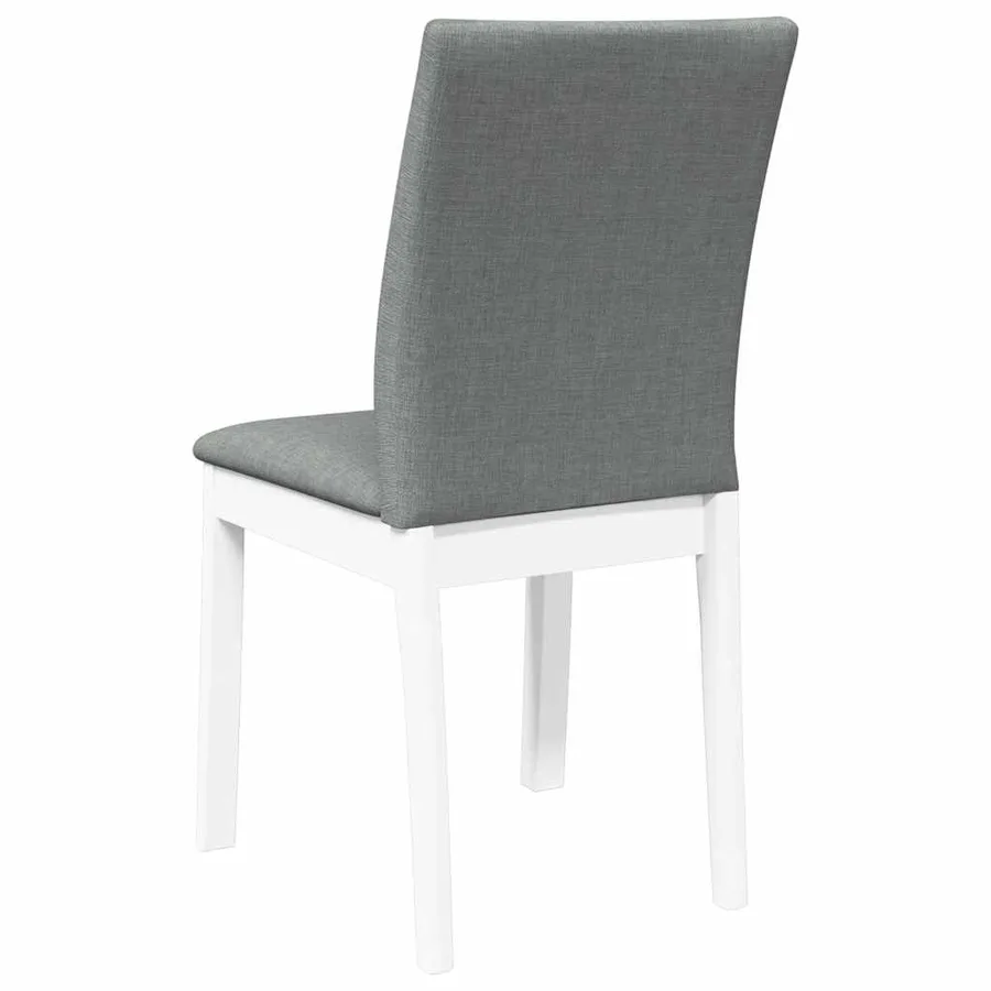 Chaises à manger coussins 2 pcs blanc bois massif caoutchouc - 7
