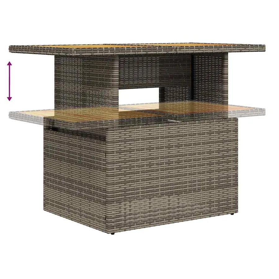 Salon de jardin avec coussins 10 pcs gris résine tressée - 11