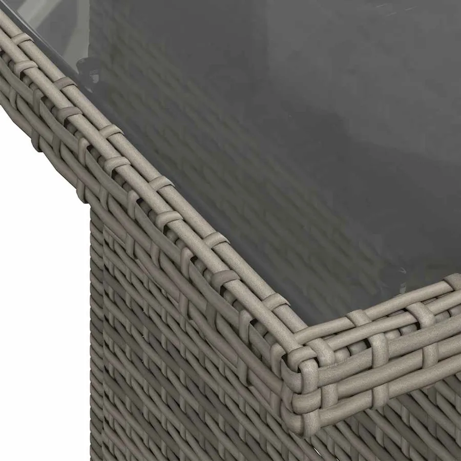 Ensemble de canapé de jardin 10 pcs avec coussins gris résine tressée - 9