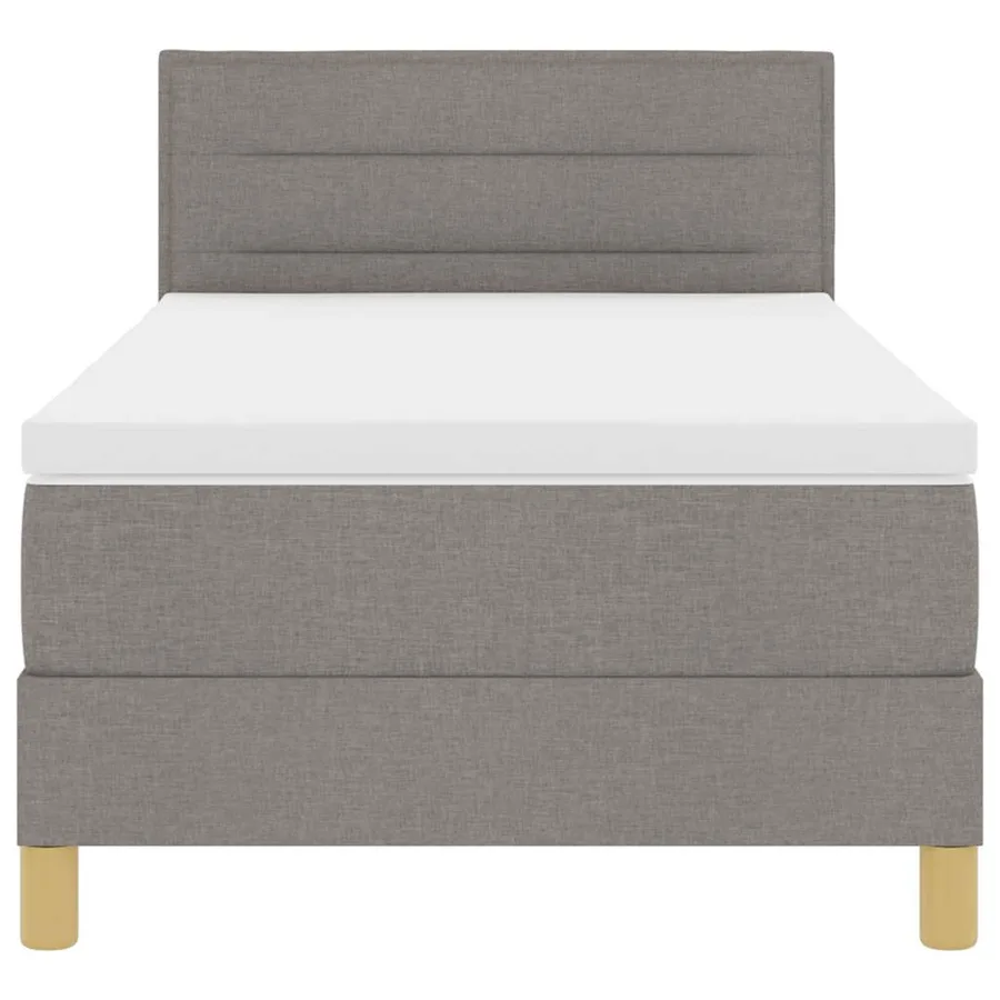 Lit à ressorts avec coussin Taupe 80 x 200 cm tissu - 7