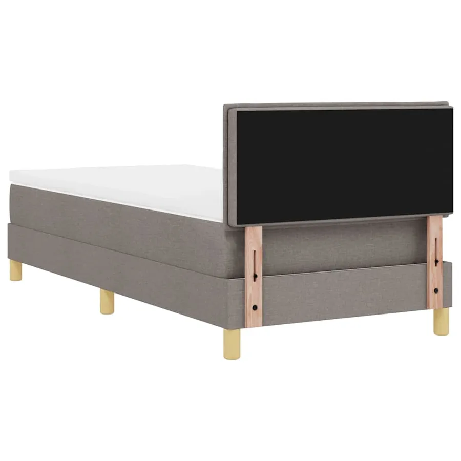 Lit à ressorts avec coussin Taupe 80 x 200 cm tissu - 9