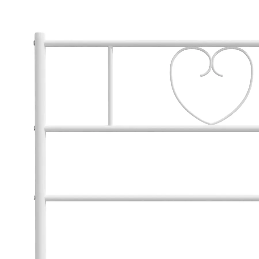 Cadre de lit métal sans matelas et pied de lit blanc 183x213 cm - 9