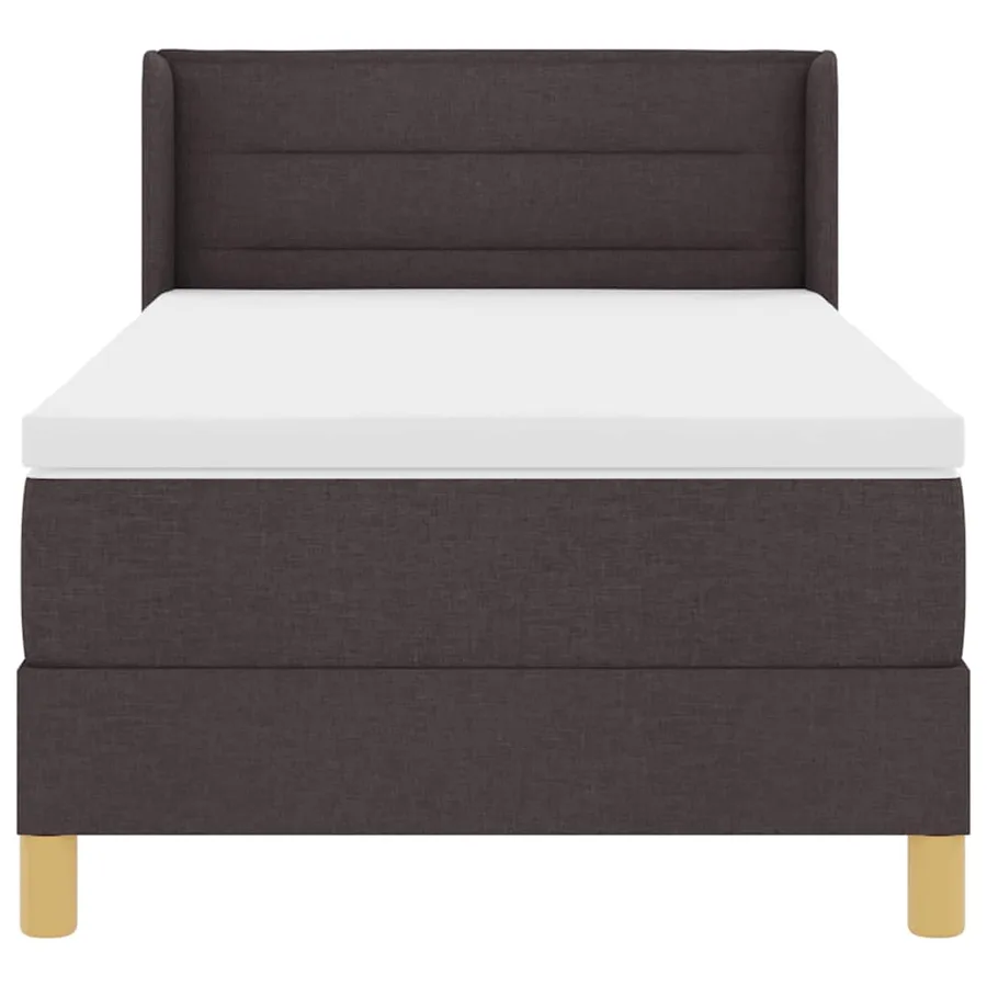 Lit à ressorts avec matelas Marron foncé 200 x 80 cm tissu - 7