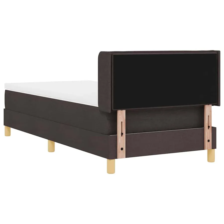 Lit à ressorts avec matelas Marron foncé 200 x 80 cm tissu - 9