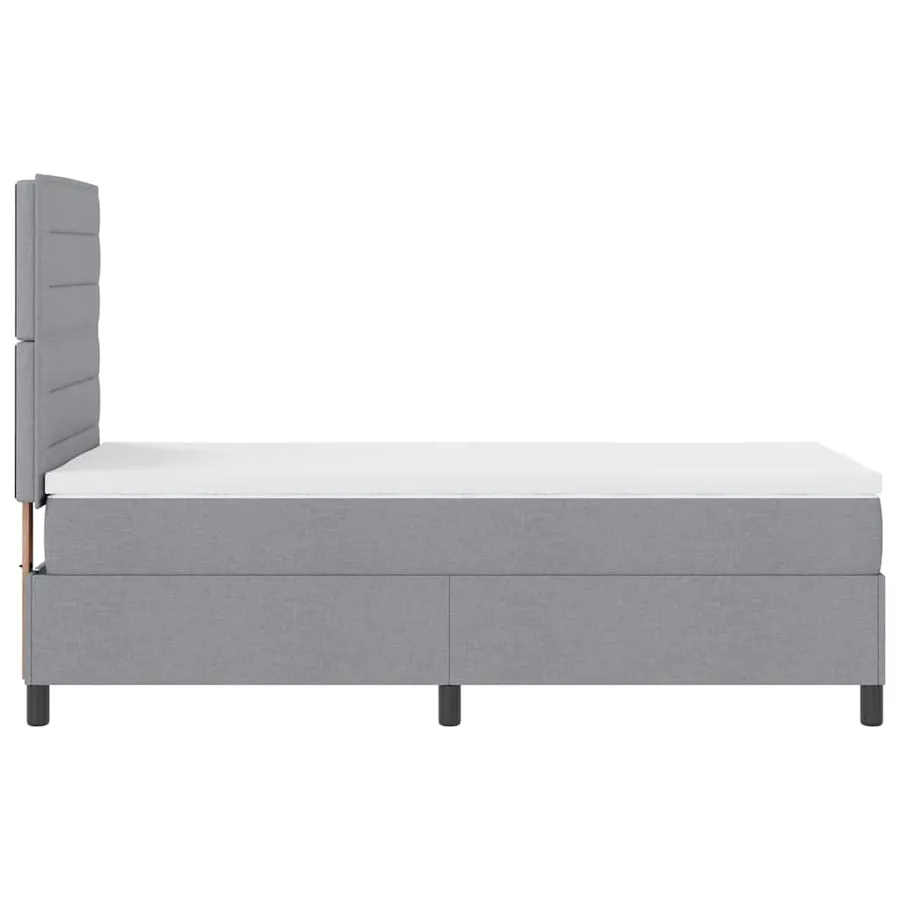 Lit à ressorts avec matelas Gris clair 90 x 190 cm tissu - 9