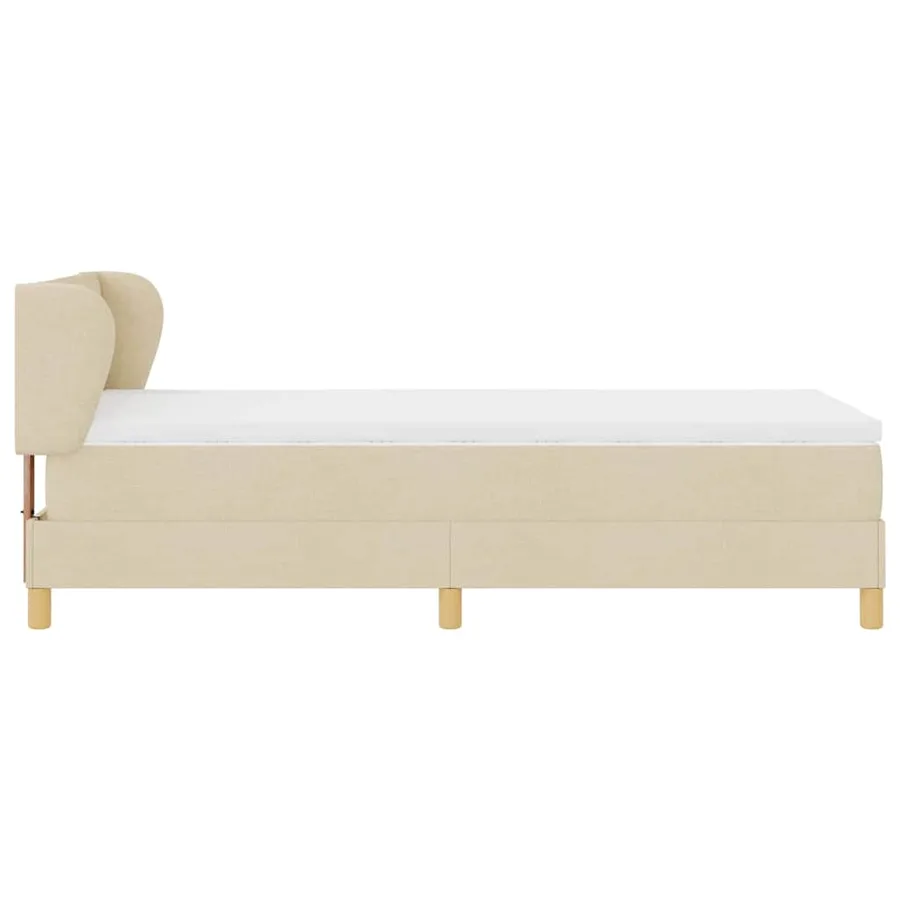 Lit à ressorts avec matelas Crème 90 x 200 cm tissu - 7