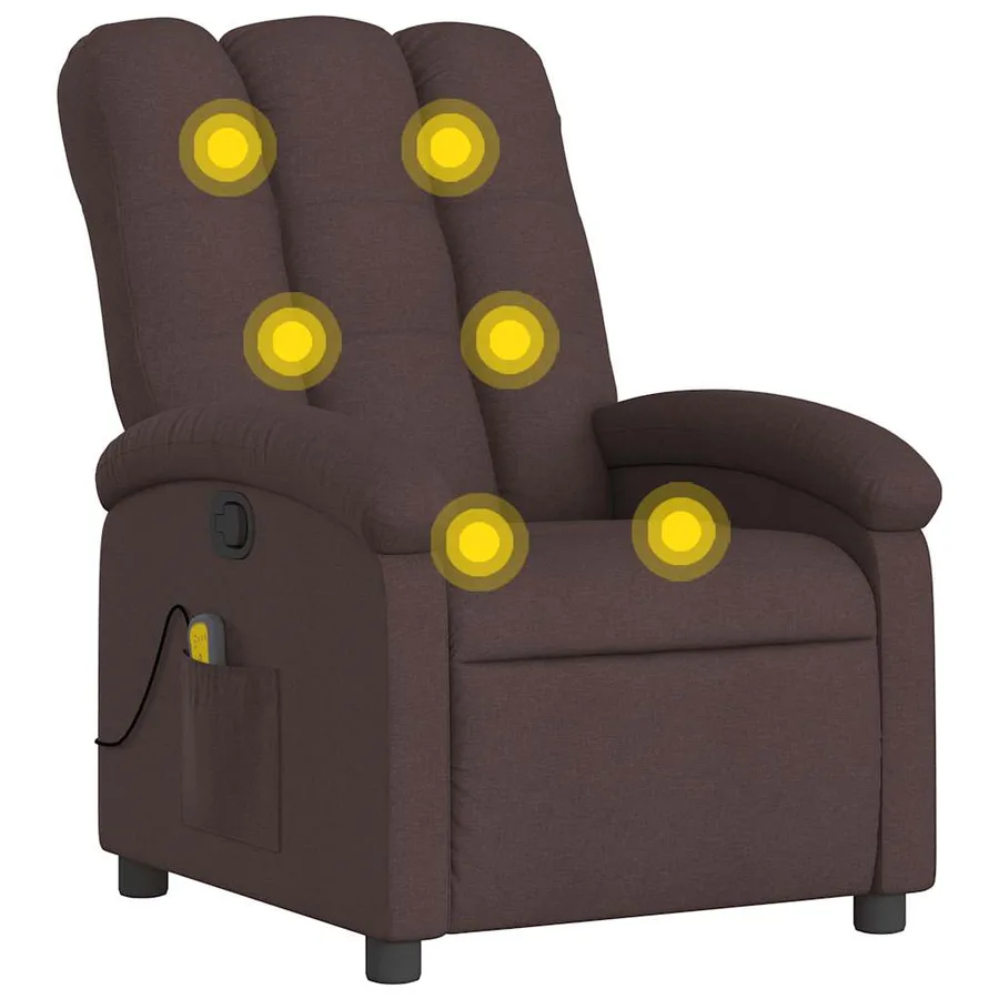 Fauteuil de massage inclinable Marron foncé Tissu - 2