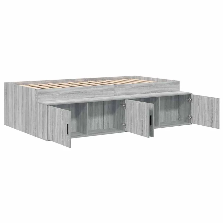 Cadre de lit Gris Sonoma 90 x 200 cm Bois d'ingénierie - 4