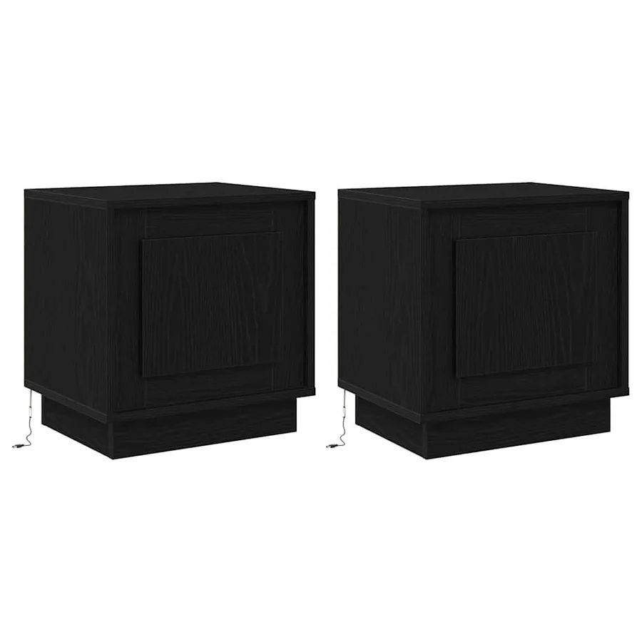 Cabinet de chevet 2 pcs Noir 44 x 34,5 x 45 cm - 2