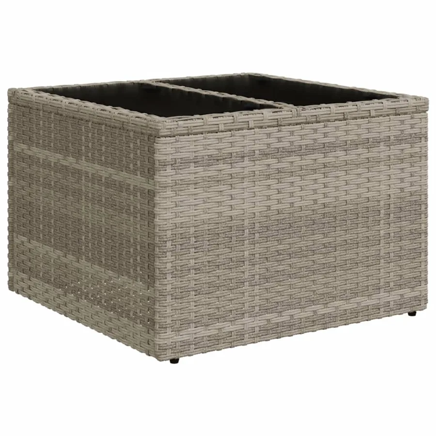 Ensemble de canapé de jardin 7 pcs avec coussins gris résine tressée - 4