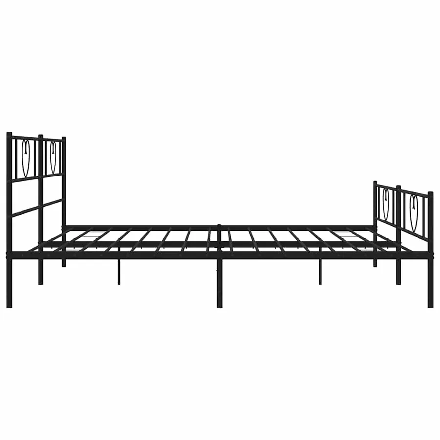 Cadre de lit métal sans matelas avec pied de lit noir 193x203cm - 7