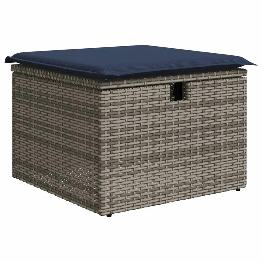 Ensemble de canapé de jardin 6 pcs avec coussins gris résine tressée - 5