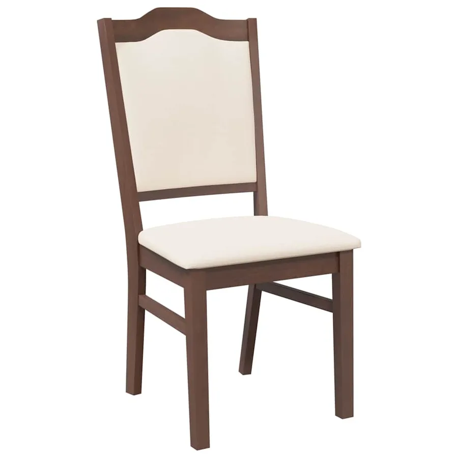 Chaises de salle à manger avec coussins (2 pcs) bois massif marron caoutchouc - 4