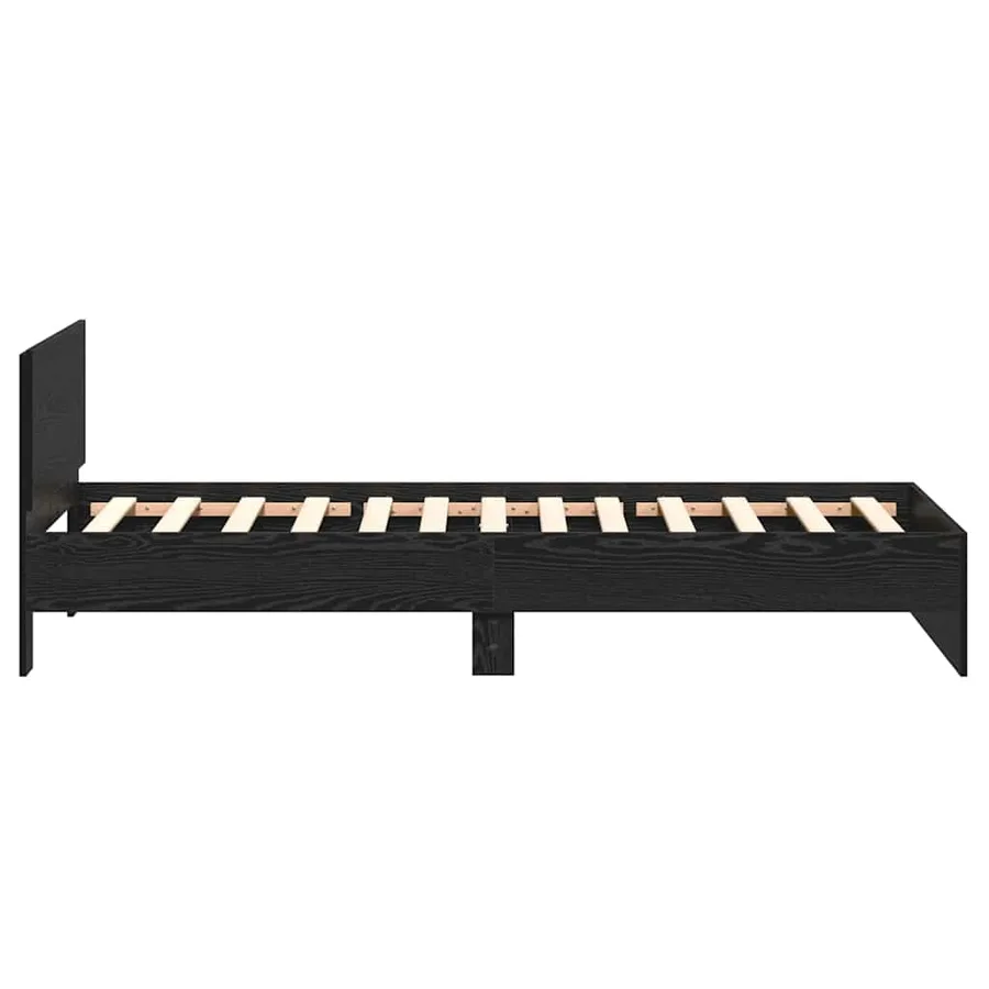 Cadre de lit Chêne noir 203 x 104 x 70 cm Bois d'ingénierie - 6