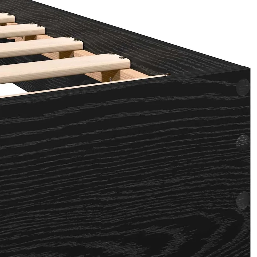 Cadre de lit Chêne noir 203 x 104 x 70 cm Bois d'ingénierie - 9